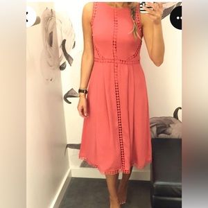 Ann Taylor coral sleeveless zipper back dress in excellent condition